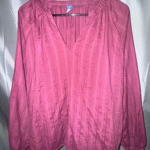 Old Navy Pink Blouse with V-Neck
